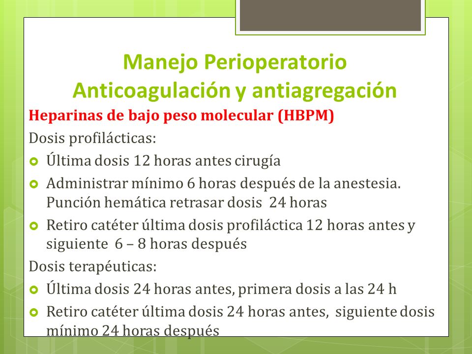 anticoagulacion profilactica